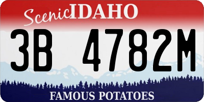 ID license plate 3B4782M