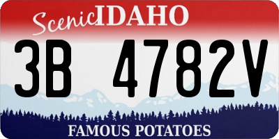 ID license plate 3B4782V