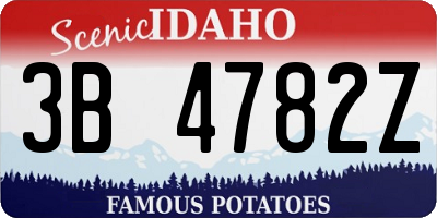 ID license plate 3B4782Z