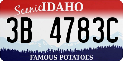 ID license plate 3B4783C