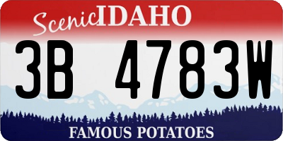 ID license plate 3B4783W