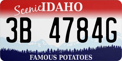ID license plate 3B4784G