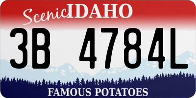 ID license plate 3B4784L