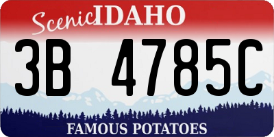 ID license plate 3B4785C