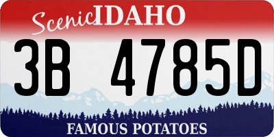 ID license plate 3B4785D