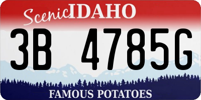 ID license plate 3B4785G