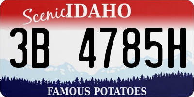 ID license plate 3B4785H
