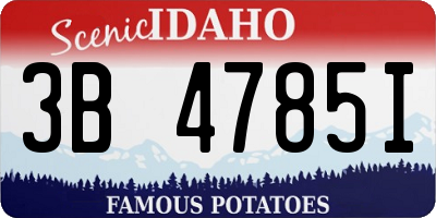 ID license plate 3B4785I