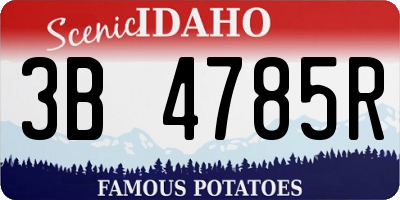 ID license plate 3B4785R