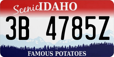 ID license plate 3B4785Z