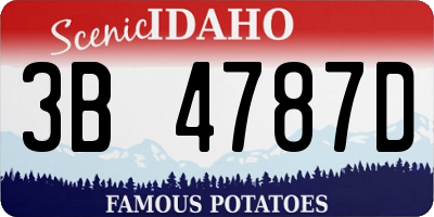 ID license plate 3B4787D