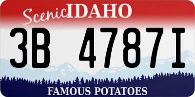 ID license plate 3B4787I