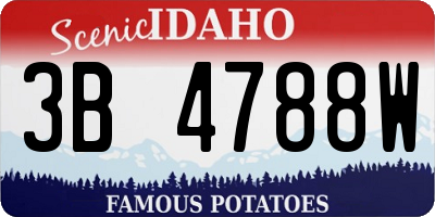 ID license plate 3B4788W