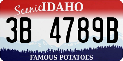 ID license plate 3B4789B