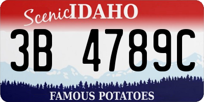 ID license plate 3B4789C