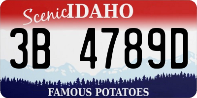 ID license plate 3B4789D