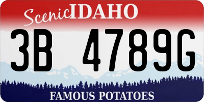 ID license plate 3B4789G