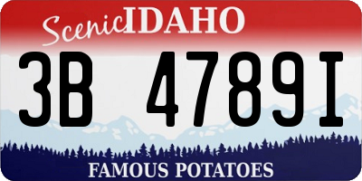 ID license plate 3B4789I
