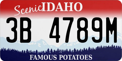 ID license plate 3B4789M