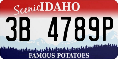 ID license plate 3B4789P