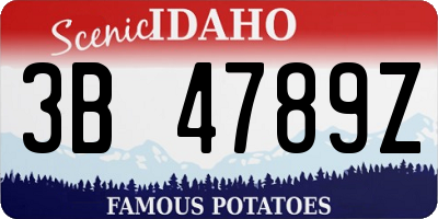 ID license plate 3B4789Z