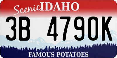 ID license plate 3B4790K