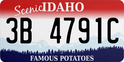 ID license plate 3B4791C