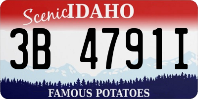 ID license plate 3B4791I