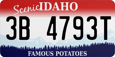 ID license plate 3B4793T