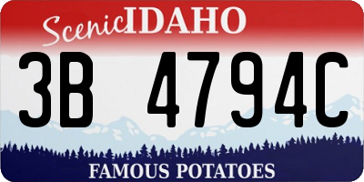 ID license plate 3B4794C