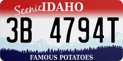 ID license plate 3B4794T