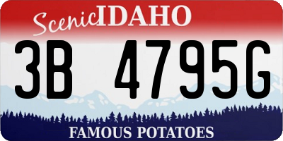 ID license plate 3B4795G