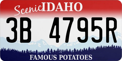 ID license plate 3B4795R