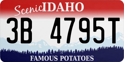 ID license plate 3B4795T