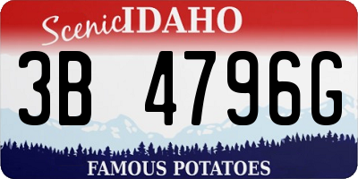 ID license plate 3B4796G