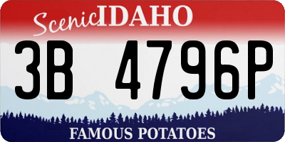 ID license plate 3B4796P
