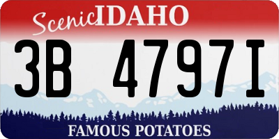 ID license plate 3B4797I