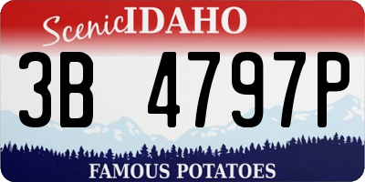 ID license plate 3B4797P