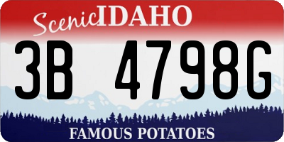 ID license plate 3B4798G