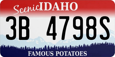 ID license plate 3B4798S