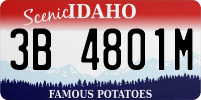 ID license plate 3B4801M