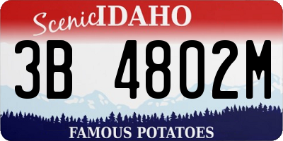 ID license plate 3B4802M