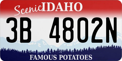 ID license plate 3B4802N