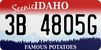 ID license plate 3B4805G