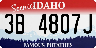 ID license plate 3B4807J