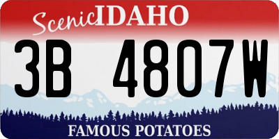 ID license plate 3B4807W