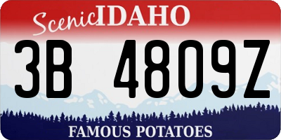 ID license plate 3B4809Z