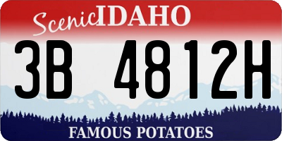 ID license plate 3B4812H