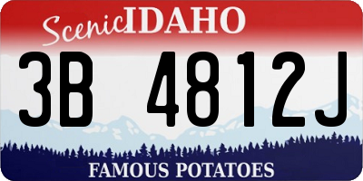 ID license plate 3B4812J