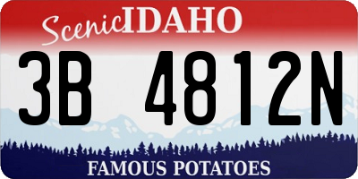 ID license plate 3B4812N